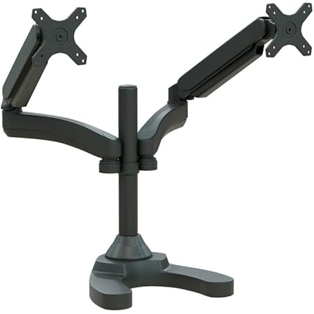 Rife Dual Monitor Stand, Adjustable Spring Monitor Desk Mount for 13-27 inch, Holds Max 15.4lbs, Computer Monitor Arms with Wide Range of Motion for Home Office, Black