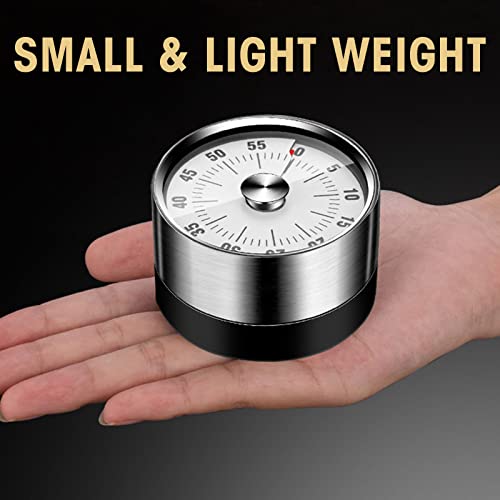 Pmyek Visual Timer-60-Minutes Mechanical Timer For Kitchen And Kids, Classroom Timer, Time Management Tool With Loud Alarm Sound & Stainless Steel For Teaching, Study, Exercise, Baking, Cooking, Frame #TOP5