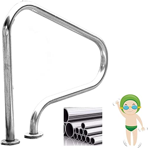 Baranda para piscina de acero inoxidable pulido 31x31 pulgadas