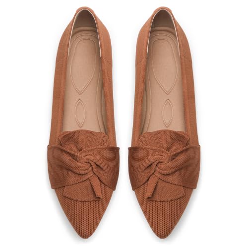 Image of Flats for Women Pointed Toe Knit Foldable Ballet Flat Shoes