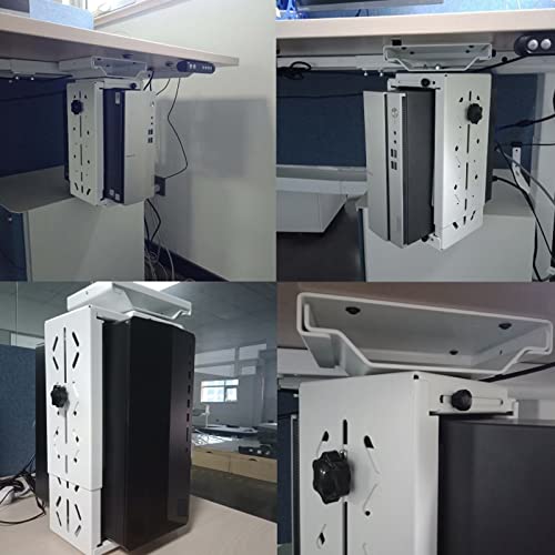 Soporte Ajustable de Metal para CPU, Soporte Colgante Bajo Escritorio para Torre de CPU con Giro de 180°, Soporte Resistente para CPU de Computadora miniatura 4