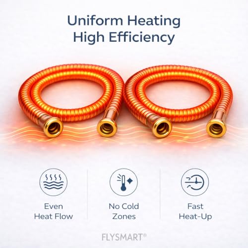 Flysmart 1500 Watts Heater Spring Coil Nichrome Wire Element for Electric Cooking Heater |AC/DC 230–250V Safe | Stainless Steel Coil with Brass Nuts, Bolts & Steel Mounting Strips,Pack Of 2