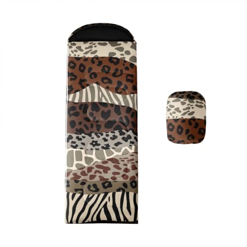 Feelyou Bolsa de Dormir con Estampado Animal Print Rosa para Camping miniatura 1