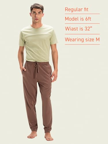 Image of DAMENSCH Men Mid Rise Regular Fit Cotton Blend Solid Moisture Wicking Antimicrobial Zipper Pocket Super Comfortable Baby Terry Lounge Joggers