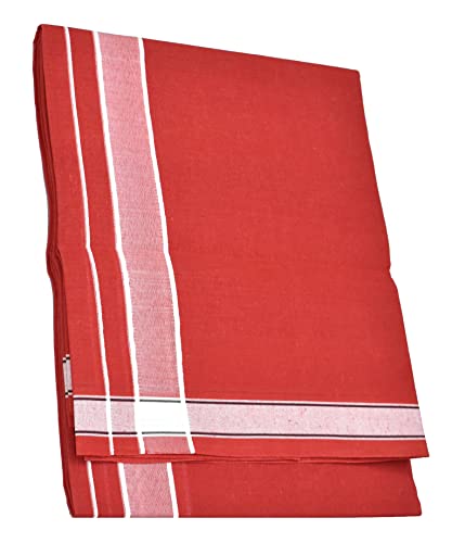 Image of TUNI MANI Men's Cotton Dhoti /Kerala Style Dhoti, 2.0meter (Pack of 2)