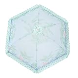 VILLCASE Faltbare Lebensmittelechte Fliegenschutz Haube für Speisen Tischschutz Abdeckung Rundes Design in Tropischem Regenwaldgrün Praktische Lebensmittelabdeckung für Haushalt und