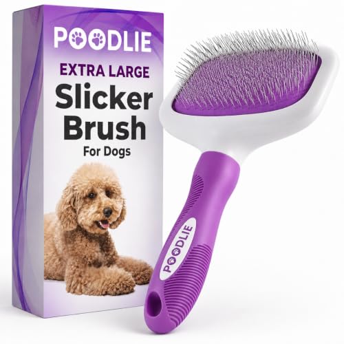 Poodle Pet Slicker Brush Large Size - For Dogs, Cats, Rabbits - Matted/Loose Fur, Knots - Suitable for Doodle/Goldendoodle Grooming and Shredding Short/Long Hair