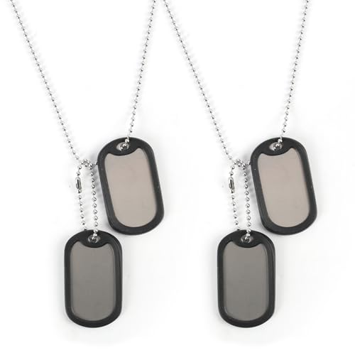 Nextpal 2-Piece Personalized Dog Tags Army Dog Tags Stainless Steel Labels Military Set Suitable for Animals Lovers Pet Fashion Style Cosplay Accessories DIY Pet Name Labels