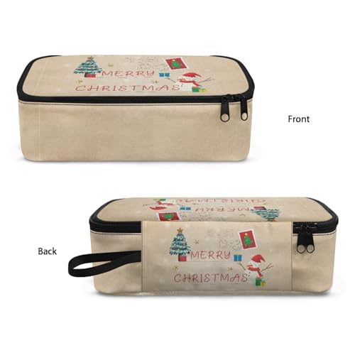 Image of Christmas Snowman Kids Pencil Pouch Large Capacity,Pencil Case for Boys Girls Personalized Pencil Box for Preschool Elementary Children Pencil Container for School Supplies