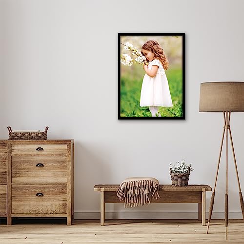 Americanflat 17x22 Picture Frame with Polished Plexiglass - Streamline Collection - Thin Border Picture Frame for Wall Display - Hanging Hardware Included - Black