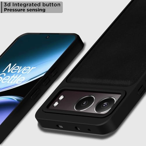 Image of Pikkme Back Cover for OnePlus Nord 4 5G | PU Leather, Full Camera Protection, Super Soft-Touch & Raised Edges Bumper Case (Black)