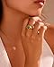 YeGieonr Gold Signet Rings for Women Non Tarnish Stackable Gold Ring, Waterproof Gemstone Statement Stainless Steel Jewelry Gift