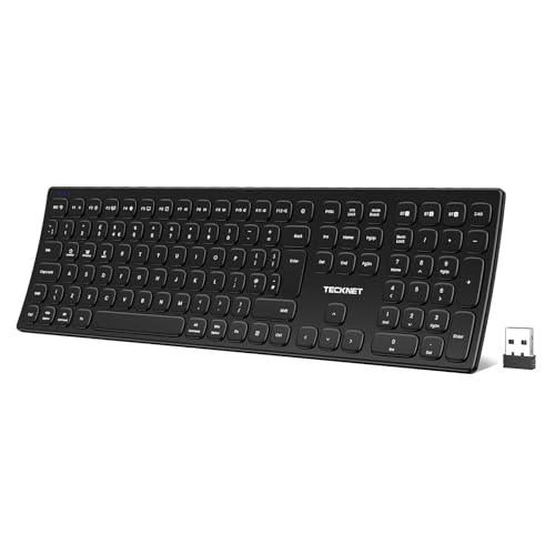 Image of TECKNET Wireless Bluetooth Rechargeable Keyboard, Multi-Device Keyboard
