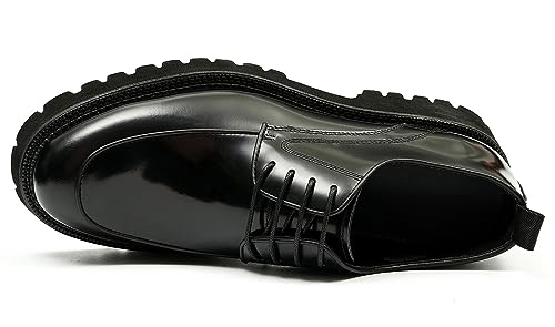 Santimon Mens Oxfords Formal Dress Patent Leather Oxfords Fashion Thick Sole Derby Comfortable Business Casual Wedding Tuxedo Prom Shoes for Men3