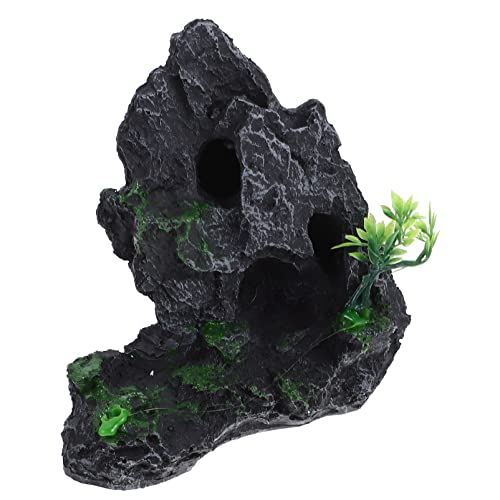 Happyyami 水槽用樹脂製岩風装飾品 魚缸造景小假山 ナチュラルな水槽演出に