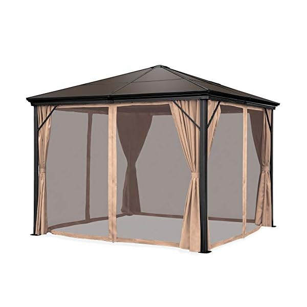 Best Choice Products 10x10ft Hardtop Gazebo Outdoor Aluminum Canopy For Backyard Patio Garden W Side Curtains Mosquito Netting Zippered Door Thehostafarm Com