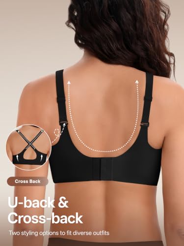 Image of Angelhood Seamless Jelly Bras for Women Wireless Push Up T-Shirt Bra Pack | Full Coverage, V Neck, No Underwire, Everyday Comfort, Convertible Bralettes, Supportive, Back Smoothing, Scalloped Brassiere