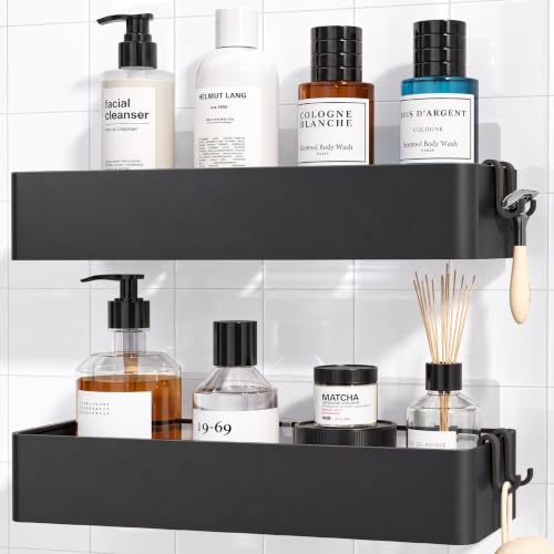Kitsure Shower Caddy Adhesive, Stylish Shower Organizer, Large, Black