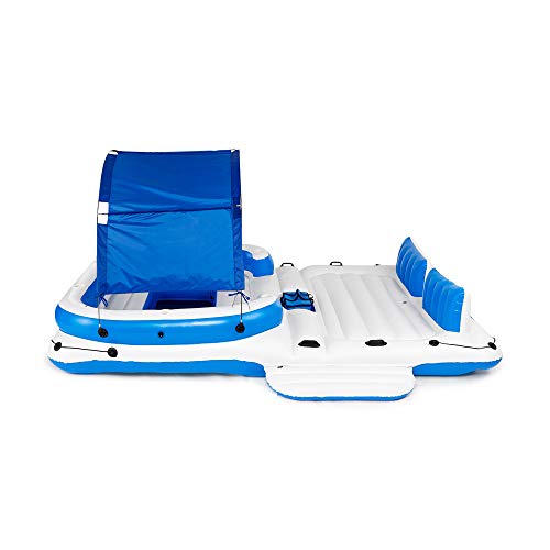 Bestway Tropical Breeze 6 Person Floating Island Lounge Raft Bundled W/ Repair Patch Kit #TOP2