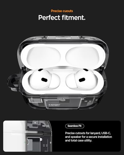 Image of Spigen for AirPods Pro 3 Case, Carabiner Included, MagSafe Compatible, Shock-Proof Cover, (Ultra Hybrid Mag Fit) - Zero One Black