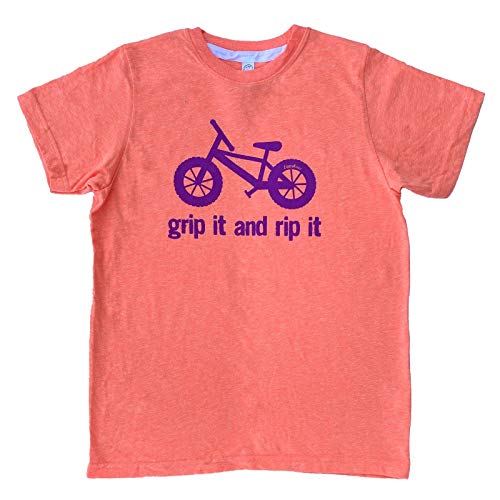 ZippyRooz Kids Fat Tire BMX Bike Tee Shirt Grip It and Rip It! for Youth Boys & Girls