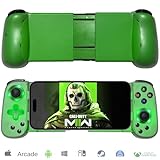 arVin Wireless Gamepad for iPhone, Android with Phone CASE Support/Green Light/Hall Effect Joystick/Turbo, Cell Phone Controller for iPhone 15/14/13/Samsung Galaxy 23/22/21/Call of Duty/Genshin/Diablo