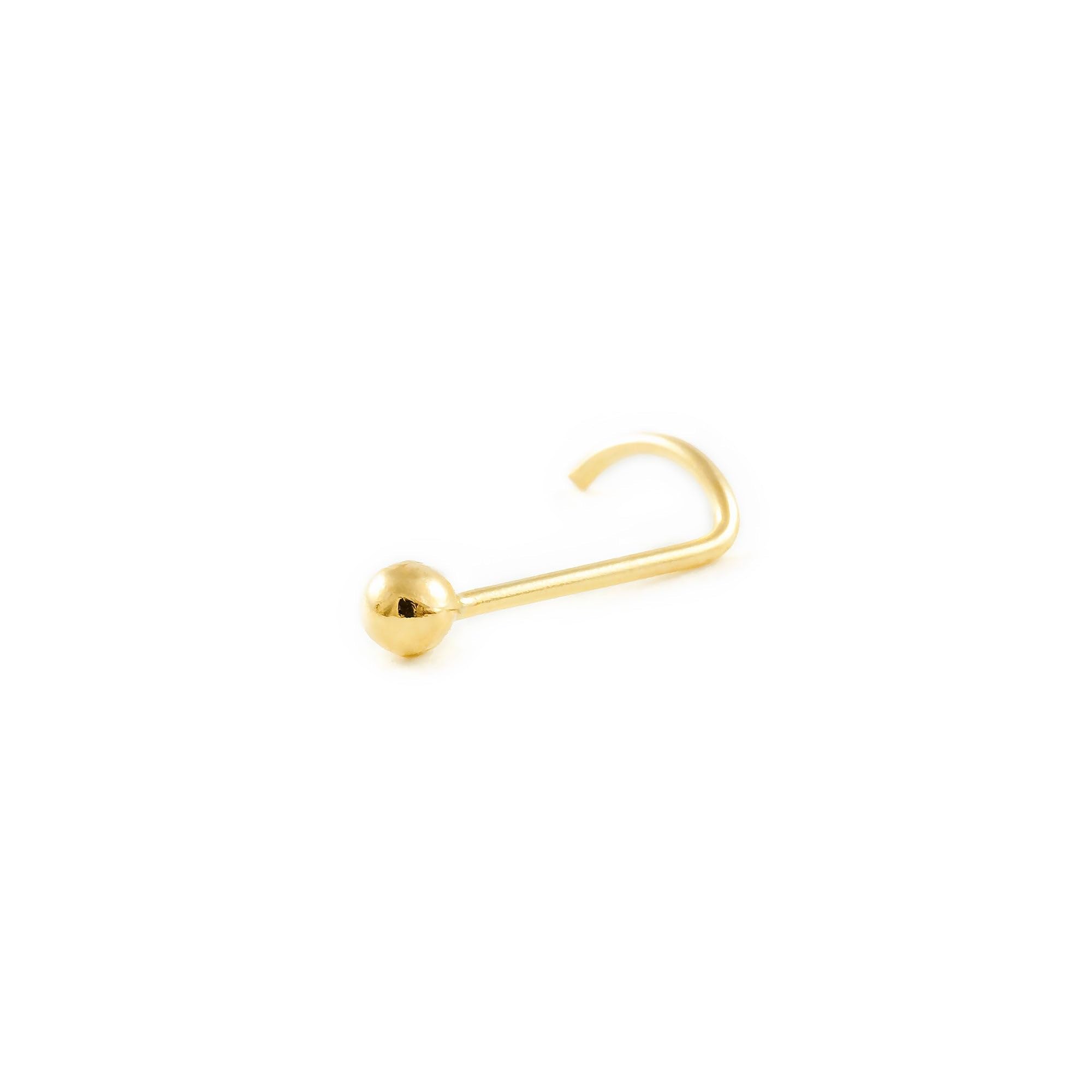 Piercing Oro Nariz bola lisa 2 mm (9kts) - Estuche Regalo - Certificado de Garantía - Mondepetit
