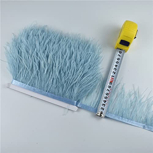 Plumes d'autruche 8-10cm en ruban rose lavable pour customisation