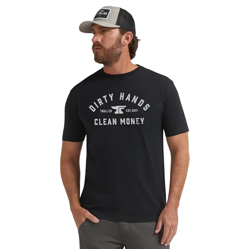 DHCM Classic T-Shirt – Dirty Hands Clean Money Graphic Tee, Men’s Workwear Shirt, Cotton Blend, Tagless