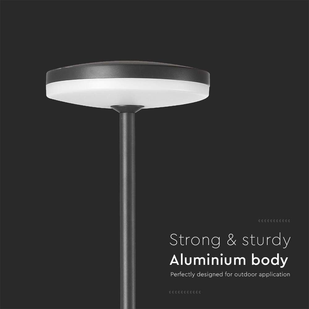 V-TAC Illuminazione per esterni, luci da giardino, IP65, alloggiamento antracite, 12 Watt, 1135 lumen, 3000 K