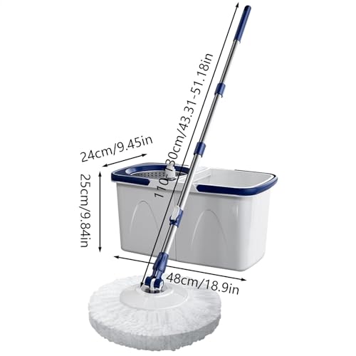Wischmopp- und Eimer-Set – verstellbarer Griff Spinner abnehmbares Wischeimer-Set, arbeitssparender Wandreiniger, Bodenreinigungssystem Moppinp für effiziente Reinigung – Bild 7
