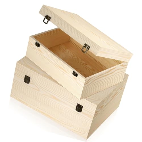 Coffres trésor en bois brut à décorer pour cadeaux uniques
