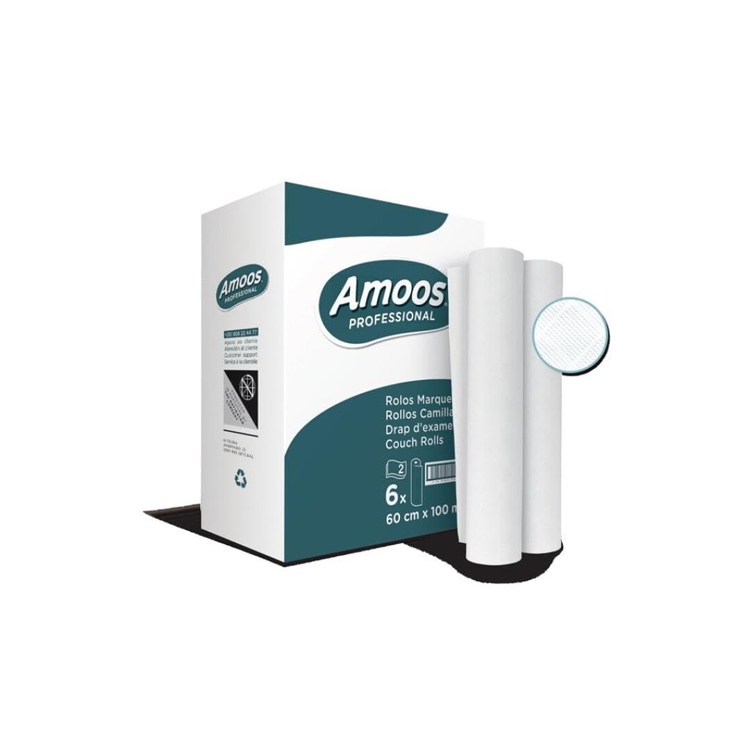 ACESA – Papel Camilla Desechable 6 Rollos | Papel Camilla para Masaje, Fisioterapia y Estética Médica | 80m Largo x 60cm Ancho | Textura Suave, Alta Absorción y Doble Capa | Resistente e Higiénico