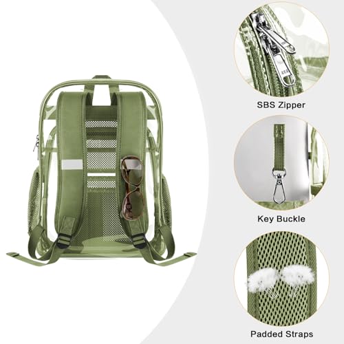 Image of PAMANO Clear Backpack Transparent Heavy Duty School PVC Bookbag See Through Bag Boys and Girls for College Work Travel Security