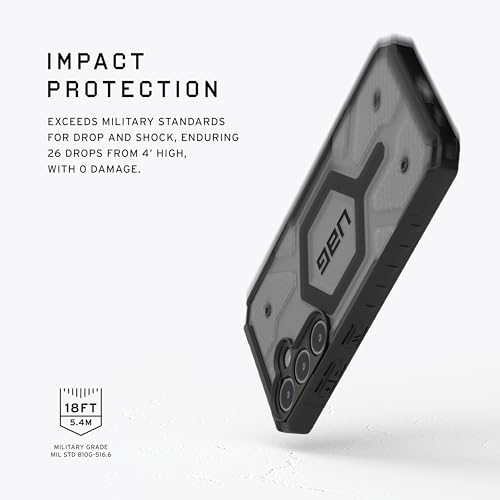 Image of URBAN ARMOR GEAR UAG Designed for Samsung Galaxy S24 Plus Case 6.7 inch Pathfinder Clear Ash, Rugged Military Drop-Proof Impact Resistant Non-Slip Transparent Protective Cover
