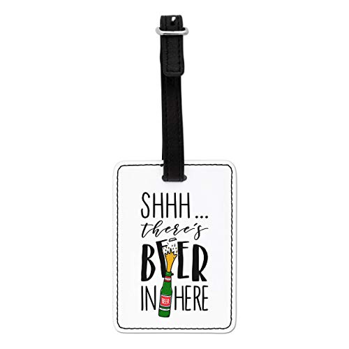 Gift Base Shhh Hay Cerveza en Aquí Visual Equipaje Etiqueta con Correa Negra