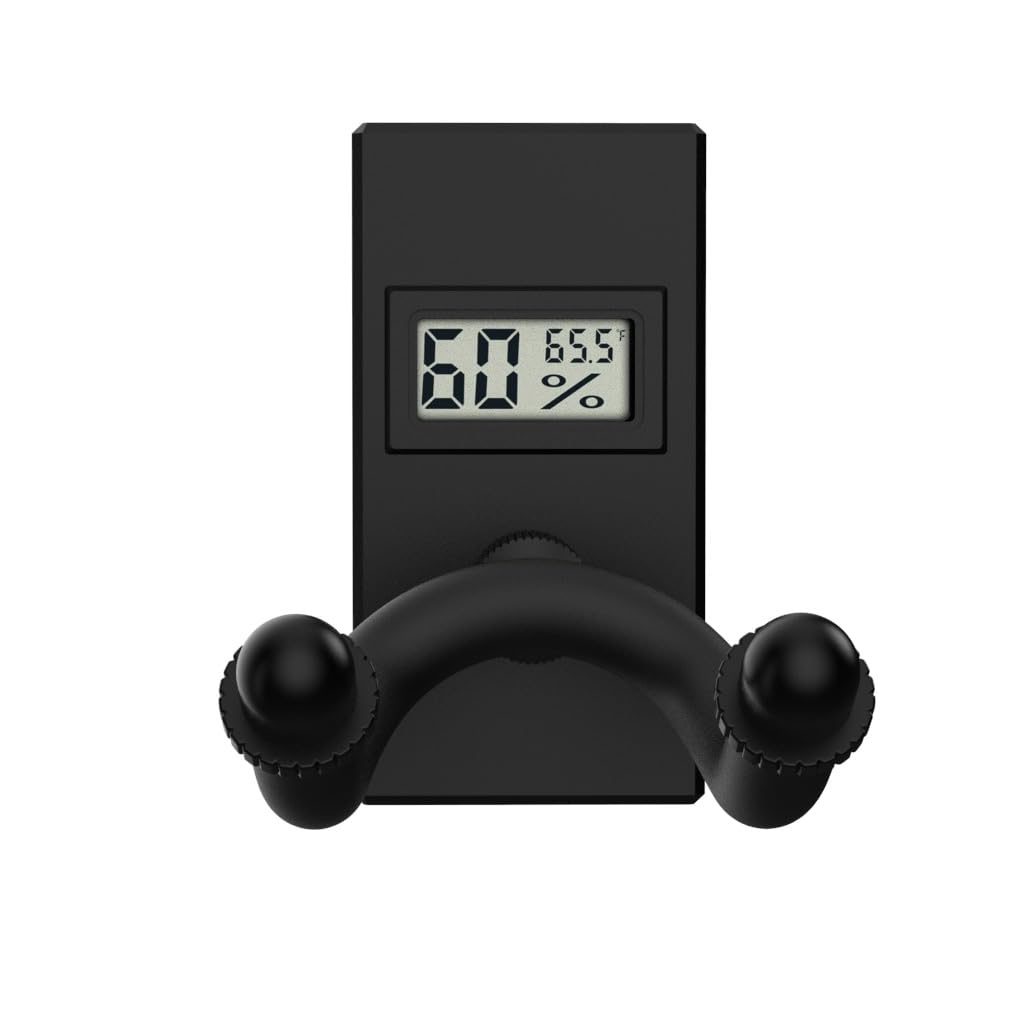 HygroMount Guitar Wall Mount with Built-in Hygrometer – Protects Acoustic, Electric & Bass Guitars from Humidity Damage – Heavy-Duty Secure Display Hanger for Home, Studio & Stage