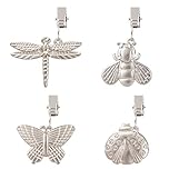 GWHOLE Tablecloth Weights with Clips Decorative Table Cloth Holder Clips Attached Designs Zinc Alloy Windproof Curtain Clamps, Pack of 4