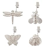 GWHOLE 4 Pack of Tablecloth Weights with Metal Table Clip Clamps for Outdoor Garden Party Picnic Table Covers
