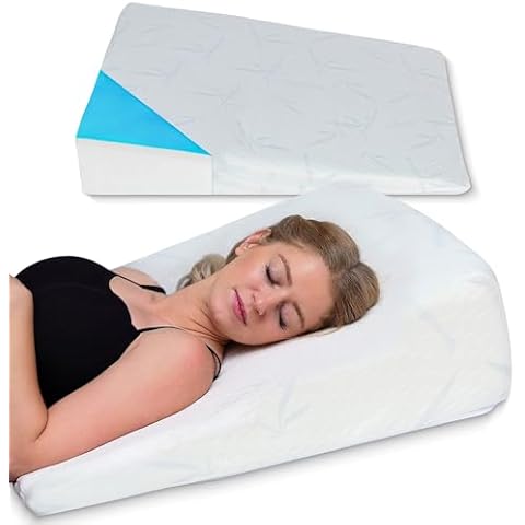 Acid Reflux Wedge Pillow for Sleeping or Sitting Up - Elevating Wedge Pillow for Acid Reflux Relief, Memory Foam Pillow for Snoring and GERD (Acid Reflux Wedge, 6x32x32 Inches) Cover