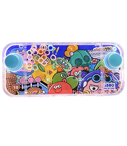 Mini giochi ad acqua, Gioco ad acqua con anelli per ragazze e ragazzi, Gioco di abilità da viaggio, Gioco ad acqua. - - (Cartoni animati, 2 pulsanti, blu 10)