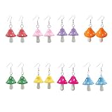 Just Follow Mushroom Shape Dangle Earrings Sweet Fresh Chic Charm Mushroom Drop Earrings for Women G