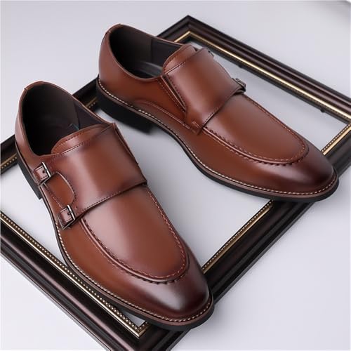 Men Formal Shoes Toe Double Monk Synthetic Leather Prom Slip-on Round Toe Anti-Slip Non Slip Resistant Working3