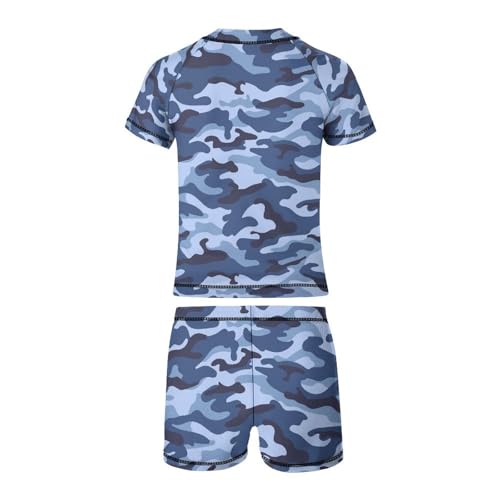 Blue CamouflageChildren's Swimsuits Boys Two Piece Suit9-11Y(140cm) 5