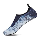 Water Shoes for Womens and Mens Summer Barefoot Shoes Quick Dry Aqua Socks for Beach Swim Yoga Exercise (Waves, 38/39)