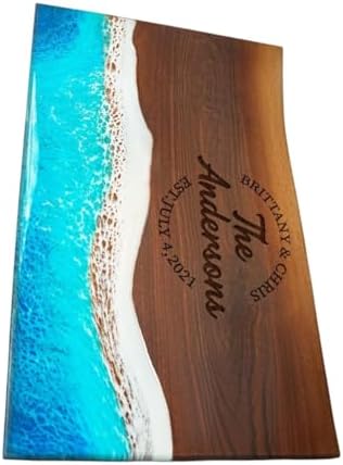 Personalized Resin Ocean Cutting Board, Christmas Gift for Couple...