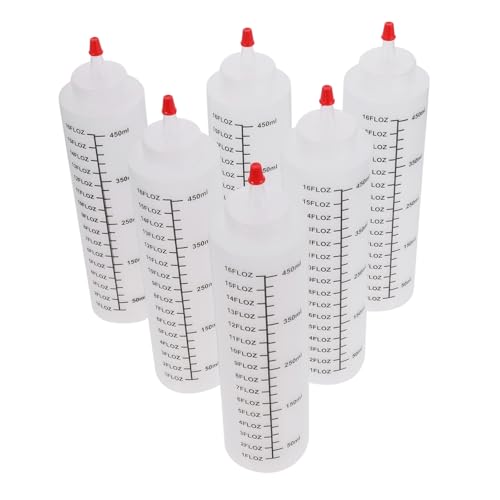 FUNOMOCYA 6pcs Squeeze Sauce Bottle Squeeze Containers Pancake Squeeze Bottle Pancake Dispenser Bottle Salad Dressing Bottles Squirt Bottles Condiment Dispenser Bottles Sauces or re-usable