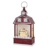 Décoration exclusive de vacances : la lanterne Eldnacele en forme de bonhomme de neige de 28,2 cm est une décoration de Noël exclusive fabriquée en plastique avec des paillettes tourbillonnantes et une fonction de minuterie de 6 heures qui se répète toutes les 18 heures. Nécessite des piles : 3 piles AA. Cordon USB inclus.