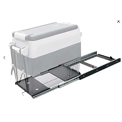 Tuff Stuff Overland Portable 55 Qt Fridge Slide Out and Tie Downs Black