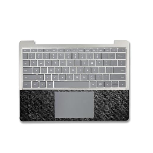 Image of MightySkins Carbon Fiber Skin Compatible with Microsoft Surface Laptop Go 3 (2023) Full Wrap Kit - Black Leather | Protective, Durable Textured Carbon Fiber Finish | Made in The USA